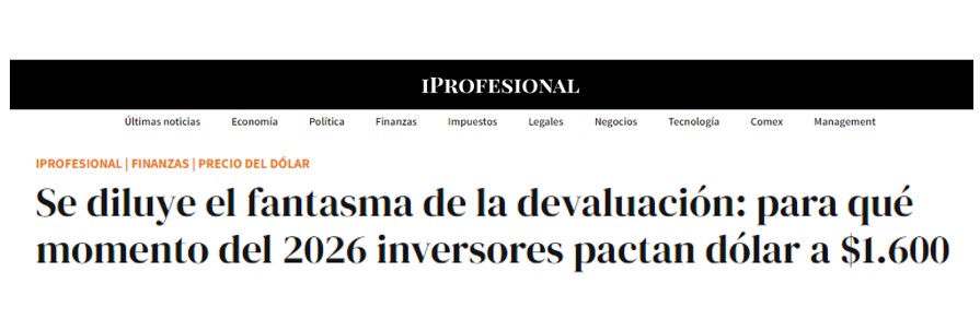 Se diluye el fantasma de la devaluación: para qué momento del 2026 inversores pactan dólar a $1.600