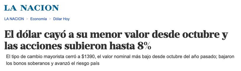 El dólar cayó a su menor valor desde octubre y las acciones subieron hasta 8%