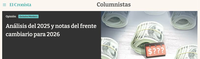 Análisis del 2025 y notas del frente cambiario para 2026