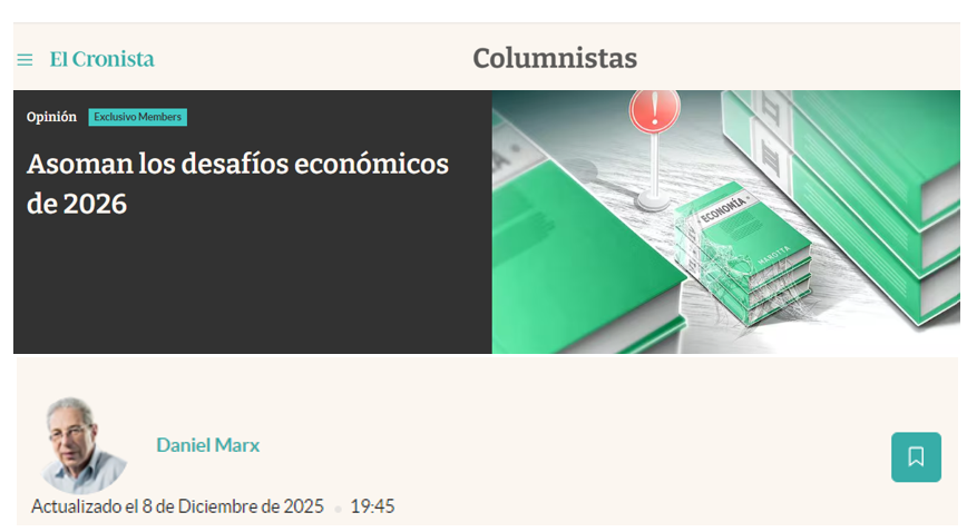 Asoman los desafíos económicos de 2026