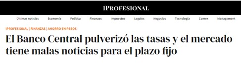 El Banco Central pulverizó las tasas y el mercado tiene malas noticias para el plazo fijo