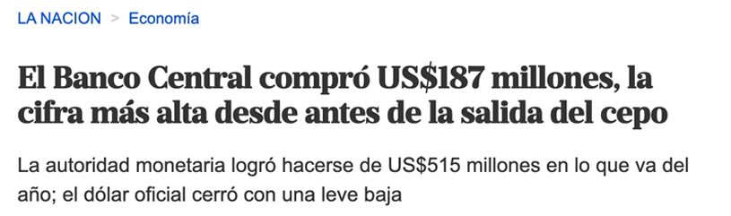 El Banco Central compró US$187 millones, la cifra más alta desde antes de la salida del cepo